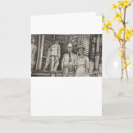 Etsen Wenskaart Kaart (Gele Bloem)