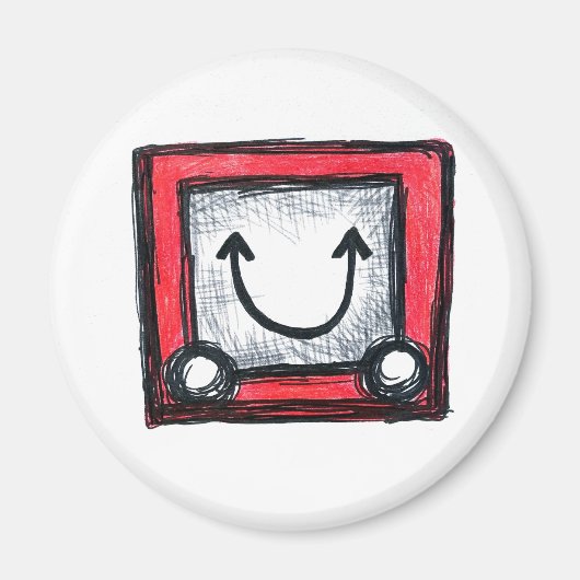 Etsketch Smile, Standard, 2¼ inch Circle Magnet (Voorkant)