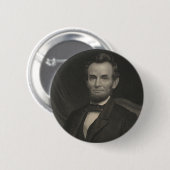 Etsportret van Abraham Lincoln Ronde Button 5,7 Cm (Voorkant /achterkant)
