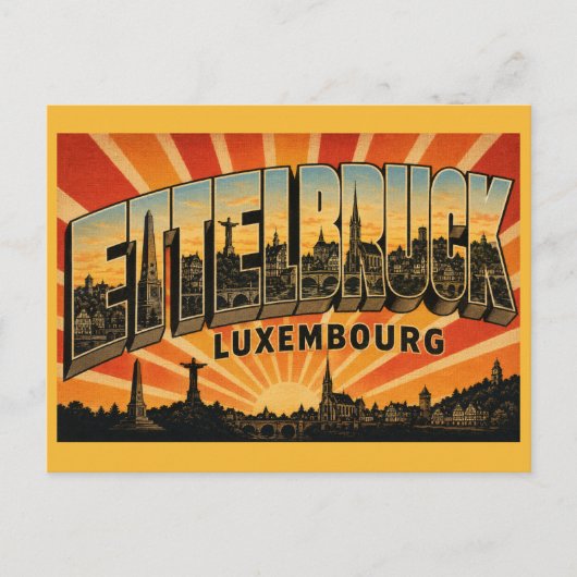 Ettelbruck Luxemburg Monument Briefkaart (Voorkant)