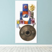 Etude 14: Chronograaf. De Bewaker van de Tijd. Canvas Afdruk (Insitu (Houten vloer))