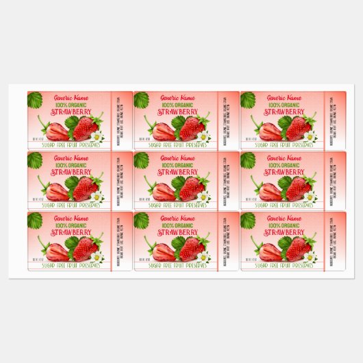 Etykette van aardbeienjam labels (Vel)