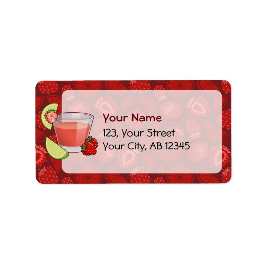 Etykette voor Strawberry Daiquiri Etiket (Voorkant)