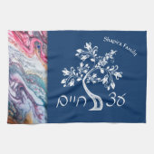 Etz Chaim-boom voor handafwassen met marmereffect Theedoek (Horizontaal)