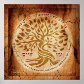 Etz Chayim - Boom van het leven op het houtexact Poster (Voorkant)