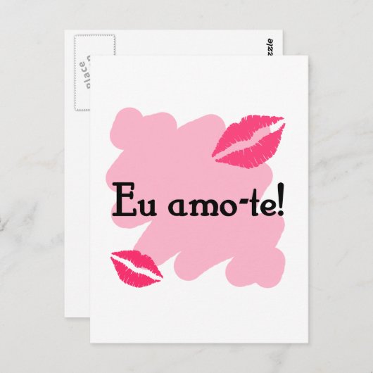 Eu amo-te - Portugees Ik hou van u Briefkaart (Voorkant / Achterkant)