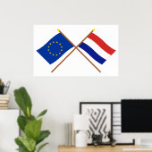 EU and Netherlands Crossed Flags Poster (Thuiskantoor)