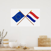 EU and Netherlands Crossed Flags Poster (Keuken)