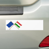 EU en Hongarije kruidige vlaggen Bumpersticker (Op auto)