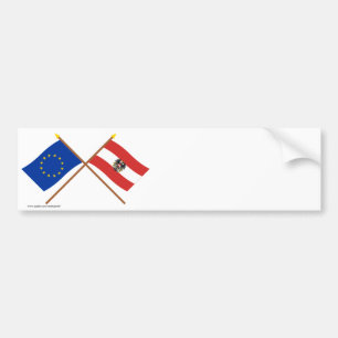 EU en Oostenrijk kruidige vlaggen Bumpersticker