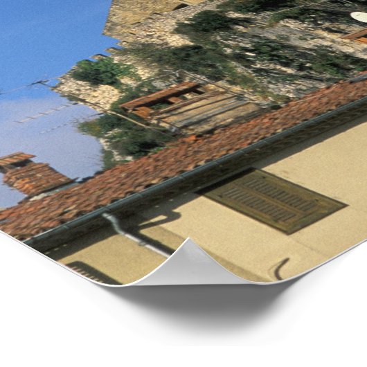 EU, Frankrijk, Foix, Ariege, Pyreneeën. Chateau Poster (Hoek)