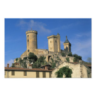 EU, Frankrijk, Foix, Ariege, Pyreneeën. Kasteel Foto Afdruk