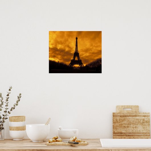 EU, Frankrijk, Parijs. Eiffel Tower. Poster (Keuken)