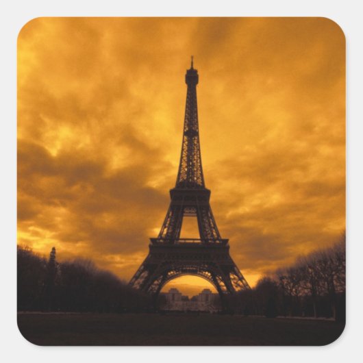 EU, Frankrijk, Parijs. Eiffeltoren. Vierkante Sticker (Voorkant)