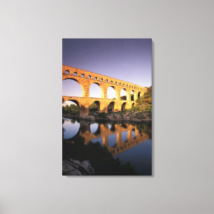 EU, Frankrijk, Provence, Gard, Pont du Gard. 4 Canvas Afdruk
