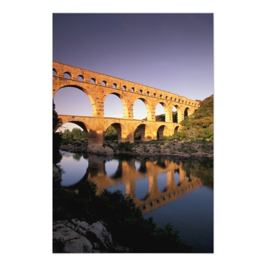 EU, Frankrijk, Provence, Gard, Pont du Gard. Foto Afdruk (Voorkant)