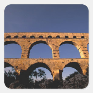 EU, Frankrijk, Provence, Gard, Pont du Gard. Romei Vierkante Sticker