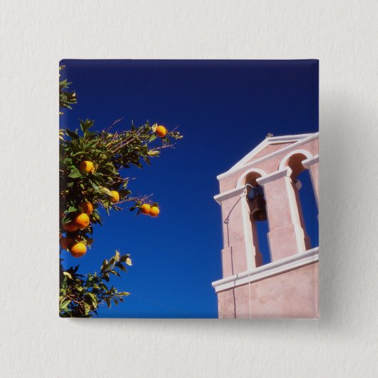 EU, Griekenland. Grieks-orthodoxe kerk Vierkante Button 5,1 Cm (Voorkant)