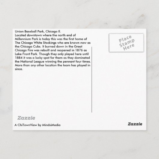 EU-honkbalpark 1e thuishaven van het Briefkaart (Achterkant)