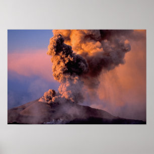 EU, Italië, Sicilië, Mt. Etna topkrater Poster