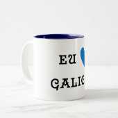 Eu love Galicia Azul Tweekleurige Koffiemok (Voorkant links)