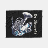 Eu Phoned Funny Euphonium Frog Music Band Pun Fleece Deken (Voorkant (Horizontaal))