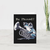 Eu Phoned Funny Euphonium Frog Music Band Pun  Kaart (Voorkant)