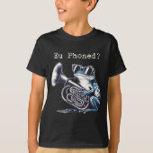 Eu Phoned Funny Euphonium Frog Music Band Pun T-shirt (Voorkant)