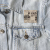 EU-presbyteriër, Minnesota Vierkante Button 5,1 Cm (In situ)
