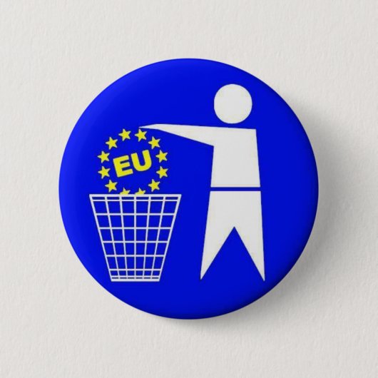 EU-Protest Ronde Button 5,7 Cm (Voorkant)