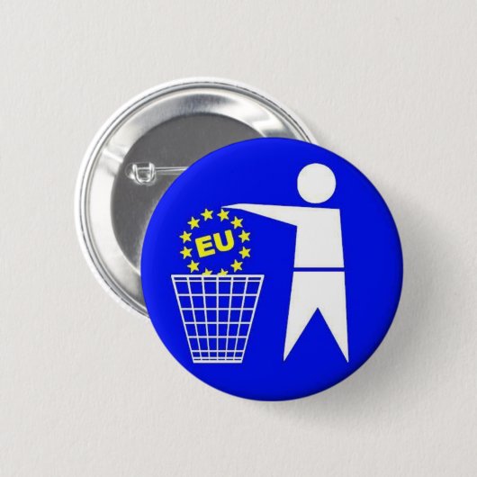 EU-Protest Ronde Button 5,7 Cm (Voorkant /achterkant)