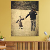 EU-soldaat en dochter Canvas Afdruk (Insitu (Woonkamer))