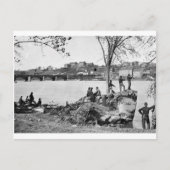 EU-soldaten die de rivier de Potomac in 1861 bewak Briefkaart (Voorkant)