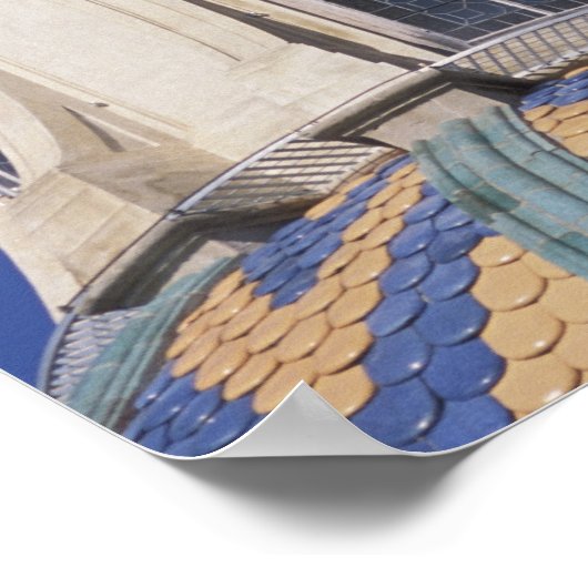 EU, Spanje, Catalonië, Palau de la Generalitat. Poster (Hoek)