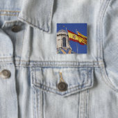 EU, Spanje, Catalonië, Palau de la Generalitat. Vierkante Button 5,1 Cm (In situ)