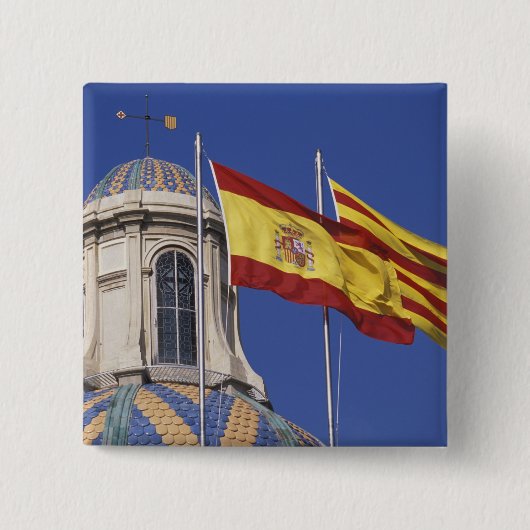 EU, Spanje, Catalonië, Palau de la Generalitat. Vierkante Button 5,1 Cm (Voorkant)