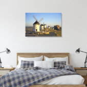 EU, Spanje, La Mancha, Consuegra. Windmolens en Canvas Afdruk (Insitu (Slaapkamer))