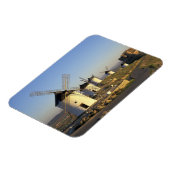 EU, Spanje, La Mancha, Consuegra. Windmolens en Magneet (Linkerzijde)