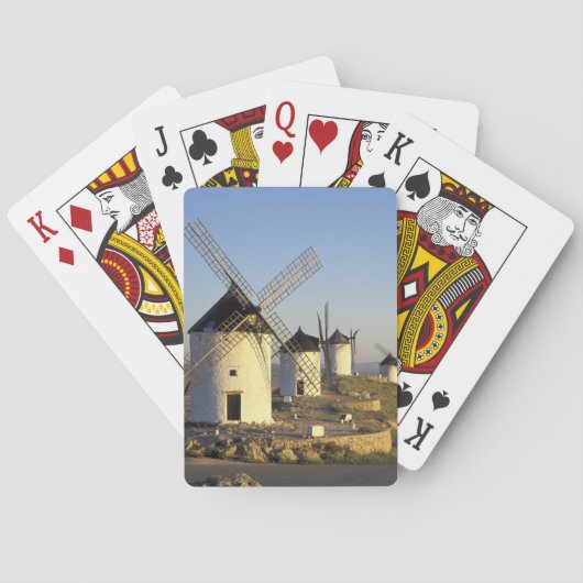 EU, Spanje, La Mancha, Consuegra. Windmolens en Speelkaarten (Achterkant)
