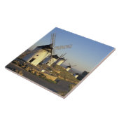 EU, Spanje, La Mancha, Consuegra. Windmolens en Tegeltje (Zijkant)