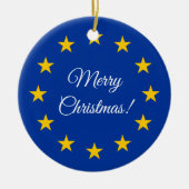 EU-vlag, aangepast kerstboomversiering Keramisch Ornament (Voorkant)
