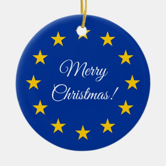 EU-vlag, aangepast kerstboomversiering Keramisch Ornament (Voorkant)