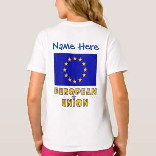 EU-vlag blauw personalisatie Europese Unie  T-shirt