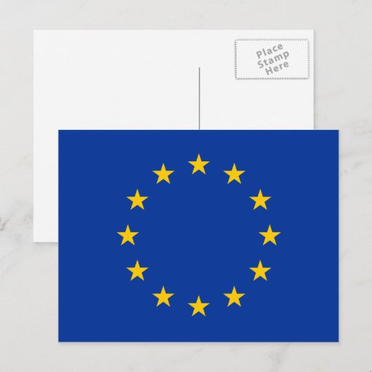 EU - vlag Briefkaart (Voorkant / Achterkant)