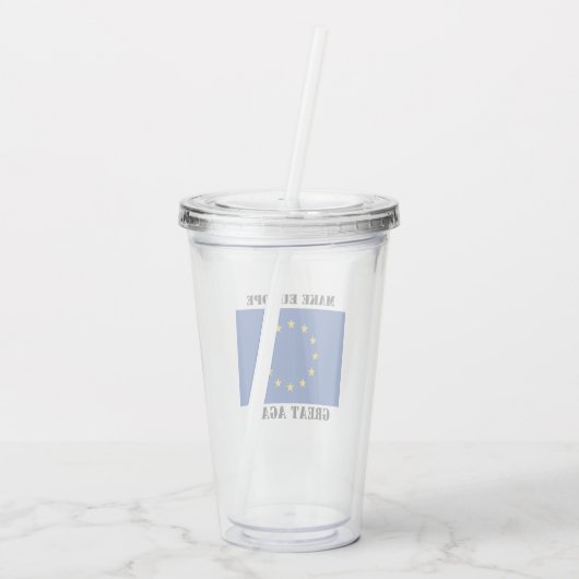 EU-vlag Euro Pride douane Acryl Drinkbeker (Achterkant)