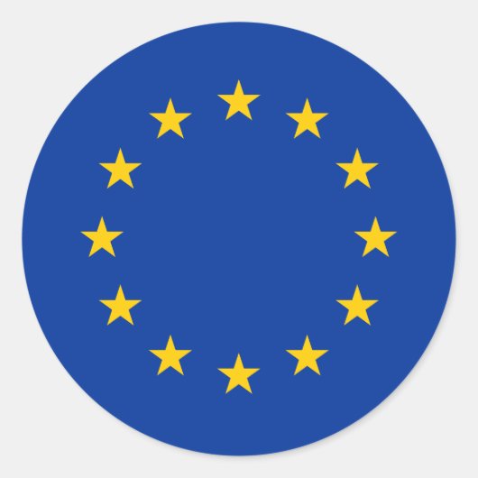 EU-vlag (Europa) Ronde Sticker (Voorkant)