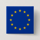 EU-vlag (Europa) Vierkante Button 5,1 Cm (Voorkant)