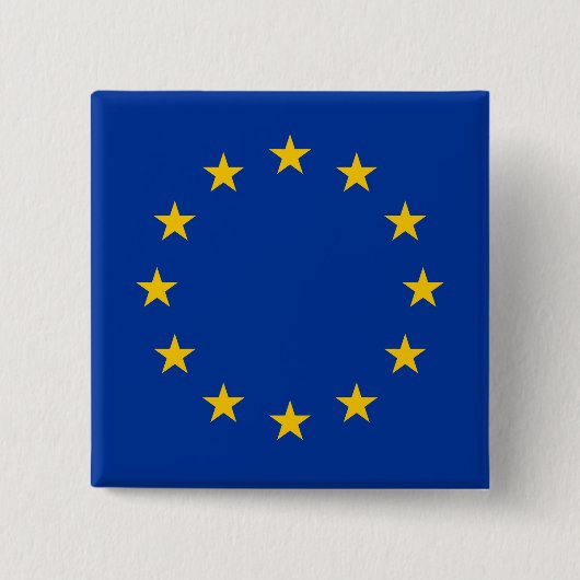EU-vlag (Europa) Vierkante Button 5,1 Cm (Voorkant)