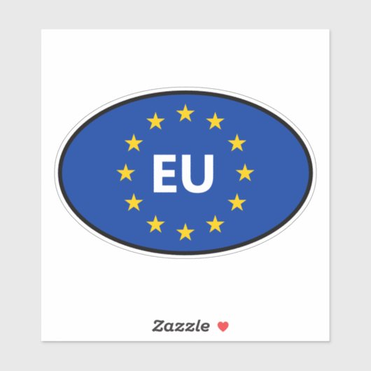 EU vlag Europese Unie landencode ovale vinyl auto Sticker (Vel)