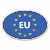 EU vlag Europese Unie landencode ovale vinyl auto Sticker (Voorkant)